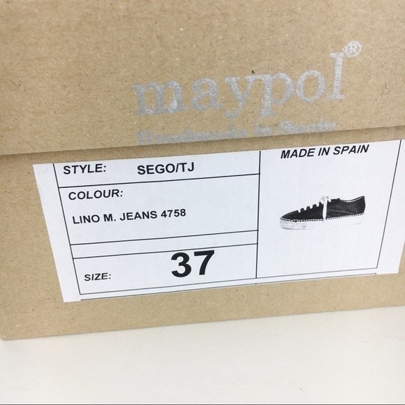 Anthropologie Maypol Womens Denim Espadrille Lace Up Sneakers Shoes Size 6.5 37 - Picture 13 of 14